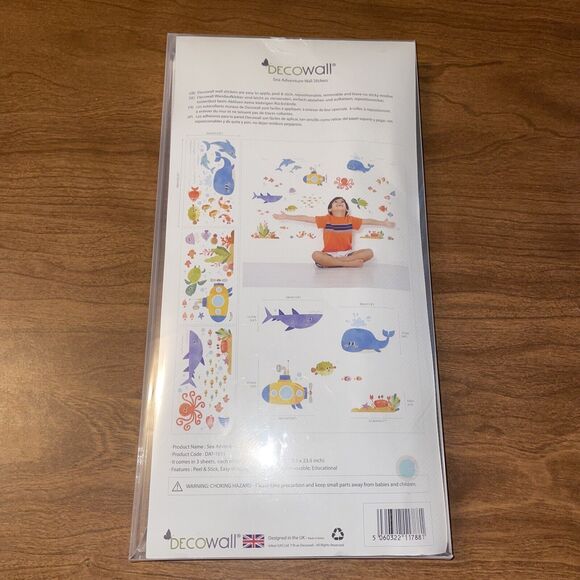 DECOWALL DAT-1611 Sea Adventure Kids Reusable Wall Stickers Decals - Picture 15 of 16